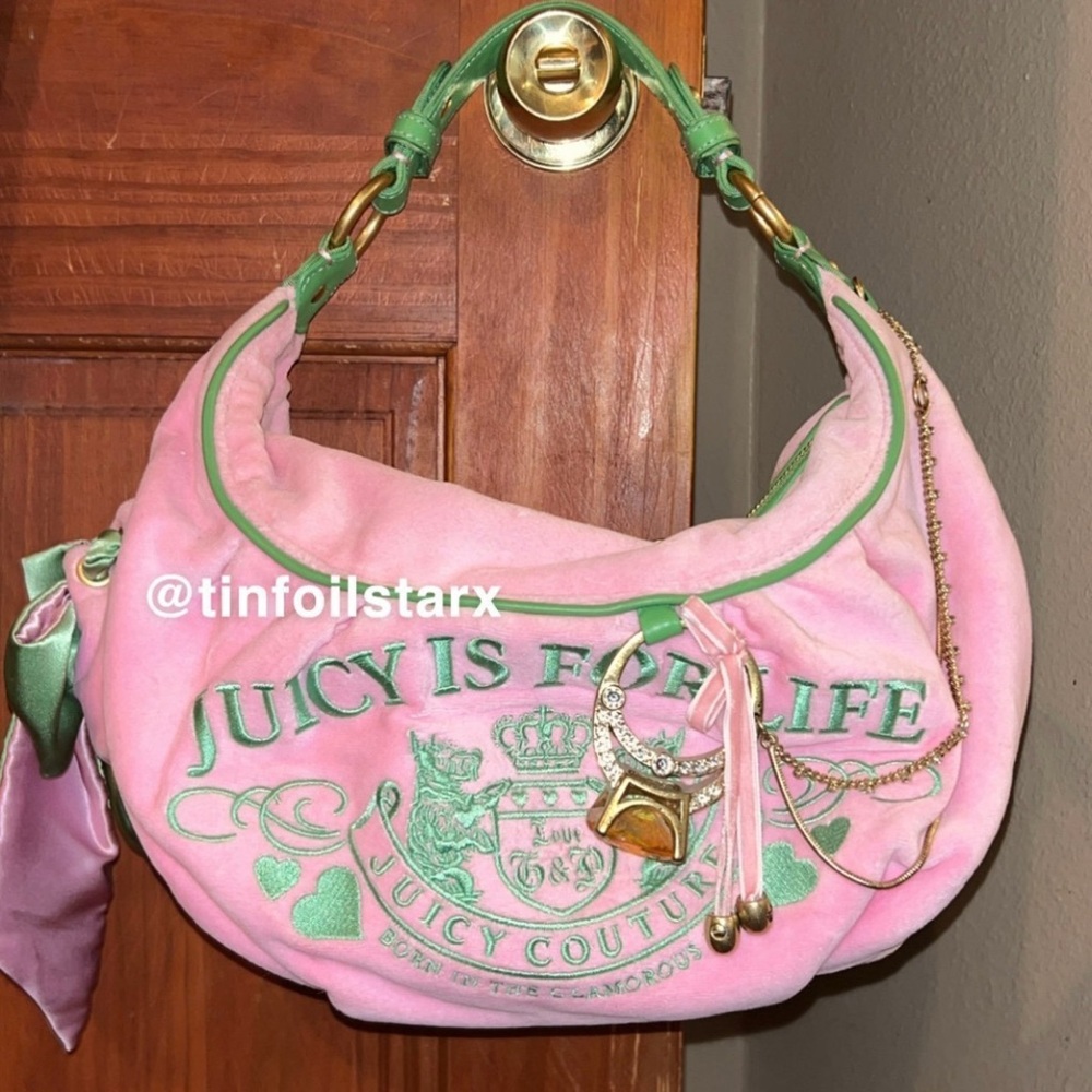 *SOLD* Vintage pink & green Juicy Couture bag